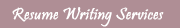 Resume Writing Services